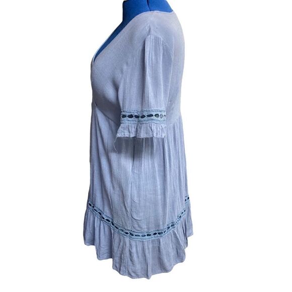 WILD BLUE SADIE ROBERTSON Blue Dress Size Large Ruffle Cottage Core - Picture 2 of 11